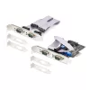 “StarTech.com” 4 prievadų nuoseklioji PCIe kortelė, keturių prievadų PCI Express į RS232/RS422/RS485 (DB9) nuoseklioji kortelė, komplekte žemo profilio laikiklis, 16C1050 UART, Windows/Linux, atitinka TAA – 4 lygio ESD apsauga