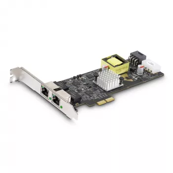 StarTech.com 2 prievadų 2,5 Gbps NBASE-T PoE tinklo plokštė, du Intel I225-V, 802.3af/at PoE+ kelių gigabitų NIC, PCI Express serverio LAN plokštė, LP4/8 kontaktų maitinama per PCIe