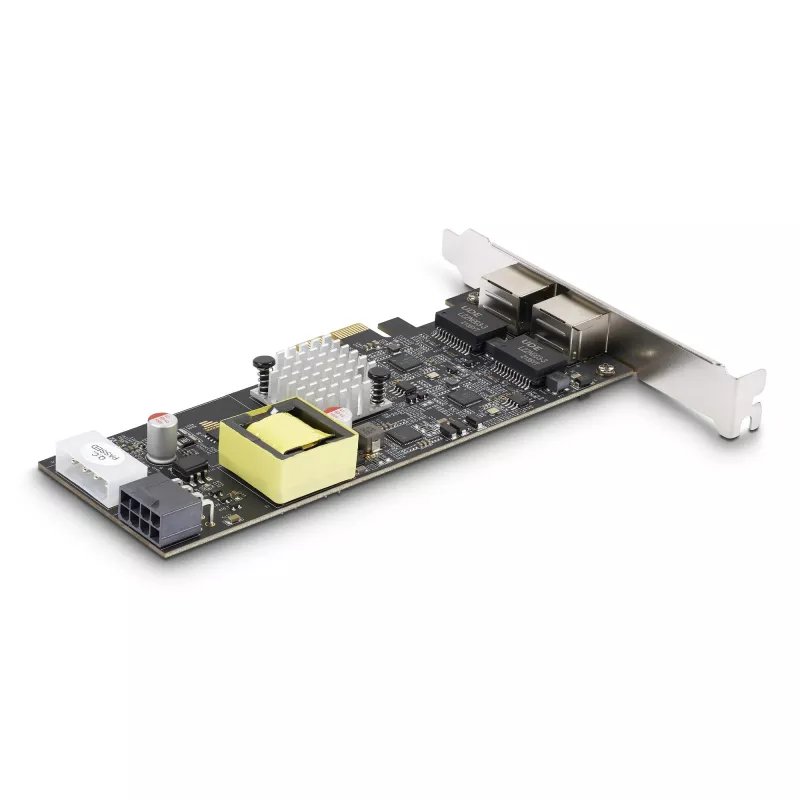 StarTech.com 2 prievadų 2,5 Gbps NBASE-T PoE tinklo plokštė, du Intel I225-V, 802.3af/at PoE+ kelių gigabitų NIC, PCI Express serverio LAN plokštė, LP4/8 kontaktų maitinama per PCIe