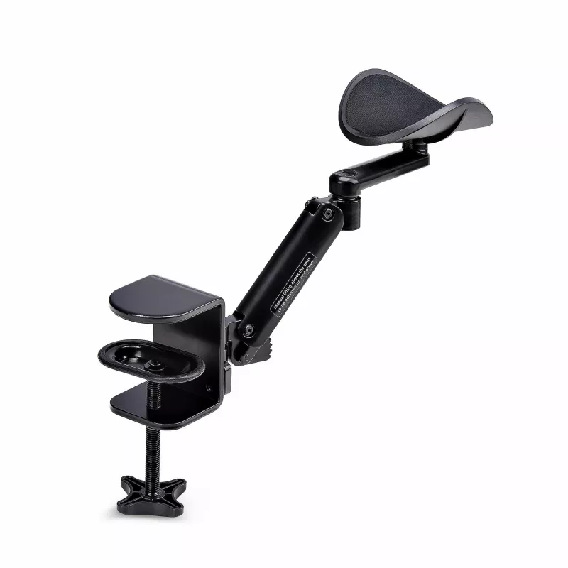 StarTech.com reguliuojama rankos atrama biuro stalui, ergonomiška rankos / alkūnės atrama, 360 laipsnių pasukimas, tvirtinimas spaustuku / nereikia gręžti, juoda