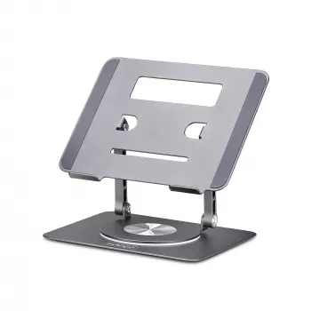 StarTech.com Sukamas nešiojamojo kompiuterio stovas, 360° pasukamas, ergonominis staltiesės kėliklis kompiuteriui, pakeliamas dėklas su reguliuojamu pasvirimu, maks. 11 svarų/5 kg, aliuminio konstrukcija, nešiojamas dizainas