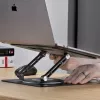 StarTech.com Sukamas nešiojamojo kompiuterio stovas, 360° pasukamas, ergonominis staltiesės kėliklis kompiuteriui, pakeliamas dėklas su reguliuojamu pasvirimu, maks. 11 svarų/5 kg, aliuminio konstrukcija, nešiojamas dizainas