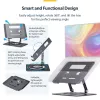 StarTech.com Sukamas nešiojamojo kompiuterio stovas, 360° pasukamas, ergonominis staltiesės kėliklis kompiuteriui, pakeliamas dėklas su reguliuojamu pasvirimu, maks. 11 svarų/5 kg, aliuminio konstrukcija, nešiojamas dizainas