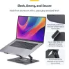 StarTech.com Sukamas nešiojamojo kompiuterio stovas, 360° pasukamas, ergonominis staltiesės kėliklis kompiuteriui, pakeliamas dėklas su reguliuojamu pasvirimu, maks. 11 svarų/5 kg, aliuminio konstrukcija, nešiojamas dizainas