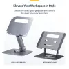 StarTech.com Sukamas nešiojamojo kompiuterio stovas, 360° pasukamas, ergonominis staltiesės kėliklis kompiuteriui, pakeliamas dėklas su reguliuojamu pasvirimu, maks. 11 svarų/5 kg, aliuminio konstrukcija, nešiojamas dizainas