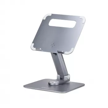 StarTech.com Teleskopinis nešiojamojo kompiuterio stovas, 360° pasukamas pagrindas, besisukantis kompiuterio stovas stalui, reguliuojamas aukštis ir pasvirimas, maks. 11 svarų/5 kg, aliuminio konstrukcija, nešiojama konstrukcija