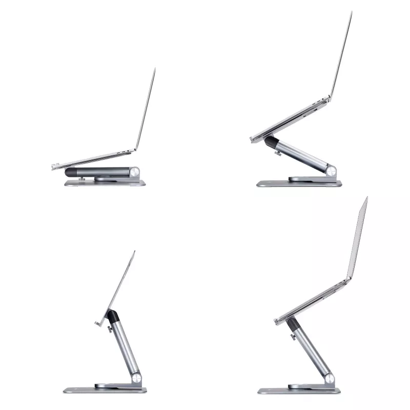 StarTech.com Teleskopinis nešiojamojo kompiuterio stovas, 360° pasukamas pagrindas, besisukantis kompiuterio stovas stalui, reguliuojamas aukštis ir pasvirimas, maks. 11 svarų/5 kg, aliuminio konstrukcija, nešiojama konstrukcija