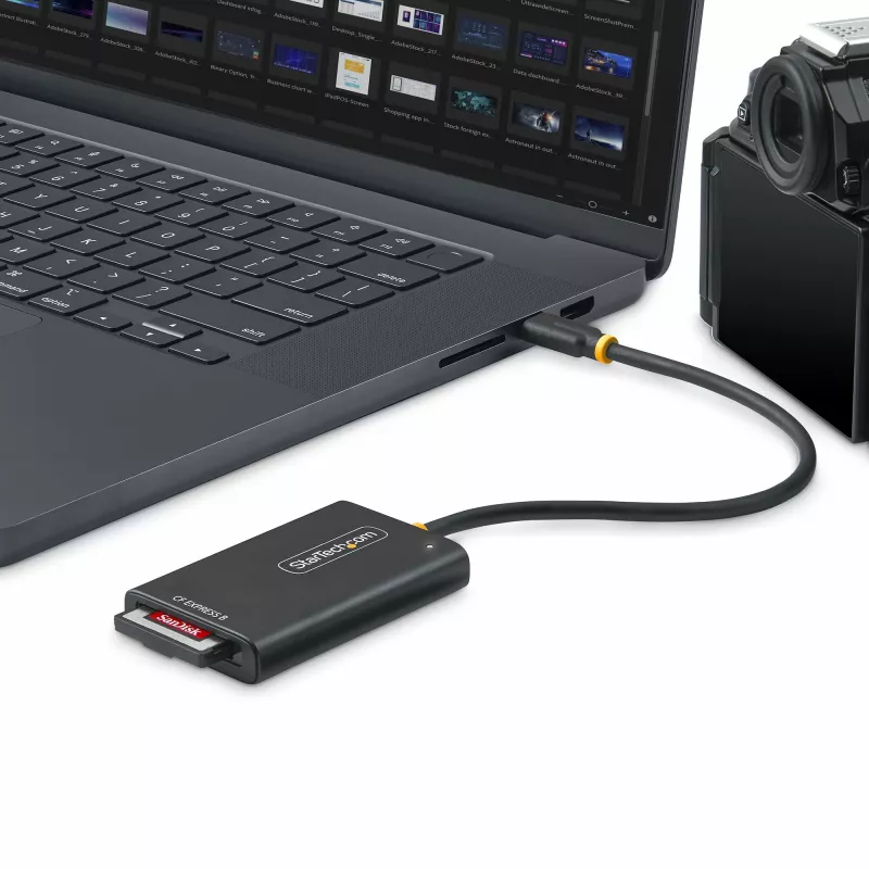StarTech.com USB-C CFexpress Type B kortelių skaitytuvas, USB 10 Gbps, nešiojamasis atminties kortelių skaitytuvas, USB Type-C į CF Express 2.0 adapteris, veikia su bet kuria operacine sistema