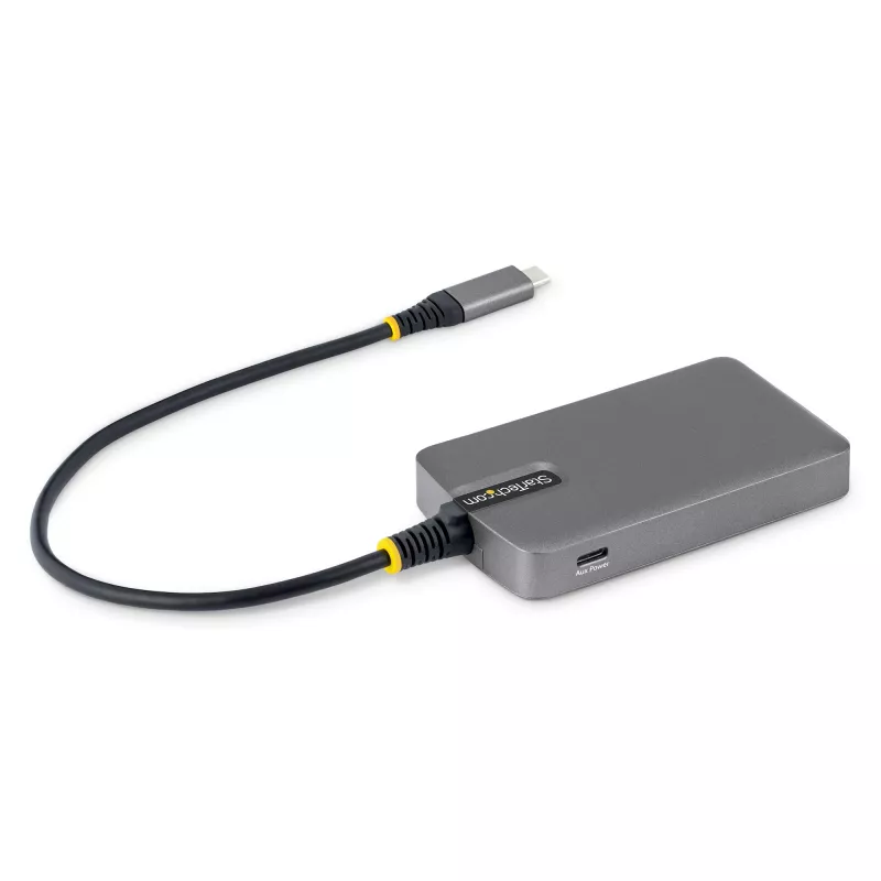 StarTech.com 4 prievadų USB-C šakotuvas, 5 Gbps, maitinamas per magistralę, USB-C į 4x USB-A šakotuvas su USB-C pagalbiniu maitinimo įvadu, 30 cm pagrindinis laidas, nešiojamas staliniams / nešiojamiesiems kompiuteriams USB šakotuvas