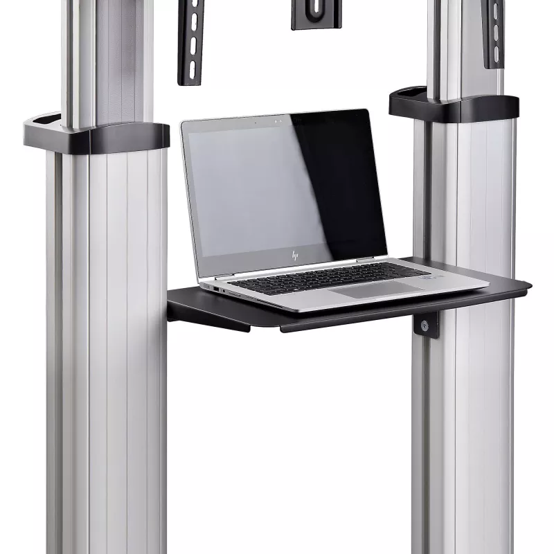 „StarTech.com“ TV stovas ant ratukų / stovas ant ratukų 60–100 colių plokščiaekraniams įrenginiams iki 100 kg, aukščio reguliavimas rankenėle, mobilus / nešiojamas vežimėlio laikiklis