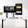 StarTech.com stalinis dvigubas monitoriaus laikiklis su skersiniu, iki 27 colių ekranams, VESA 75x75/100x100, maks. 15 kg, C formos spaustuvas, visiškai lankstus, mechaninė spyruoklė, TAA