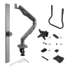 StarTech.com stalinis dvigubas monitoriaus laikiklis su skersiniu, iki 27 colių ekranams, VESA 75x75/100x100, maks. 15 kg, C formos spaustuvas, visiškai lankstus, mechaninė spyruoklė, TAA