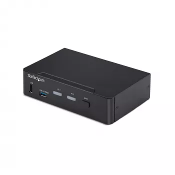 StarTech.com 2 prievadų DisplayPort KVM jungiklis, 4K 60Hz, DP 1.2, EDID valdymas, 2 prievadų USB 3.0 šakotuvas, 4x USB HID prievadai, TAA atitikimas