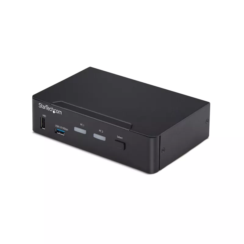 StarTech.com 2 prievadų DisplayPort KVM jungiklis, 4K 60Hz, DP 1.2, EDID valdymas, 2 prievadų USB 3.0 šakotuvas, 4x USB HID prievadai, TAA atitikimas