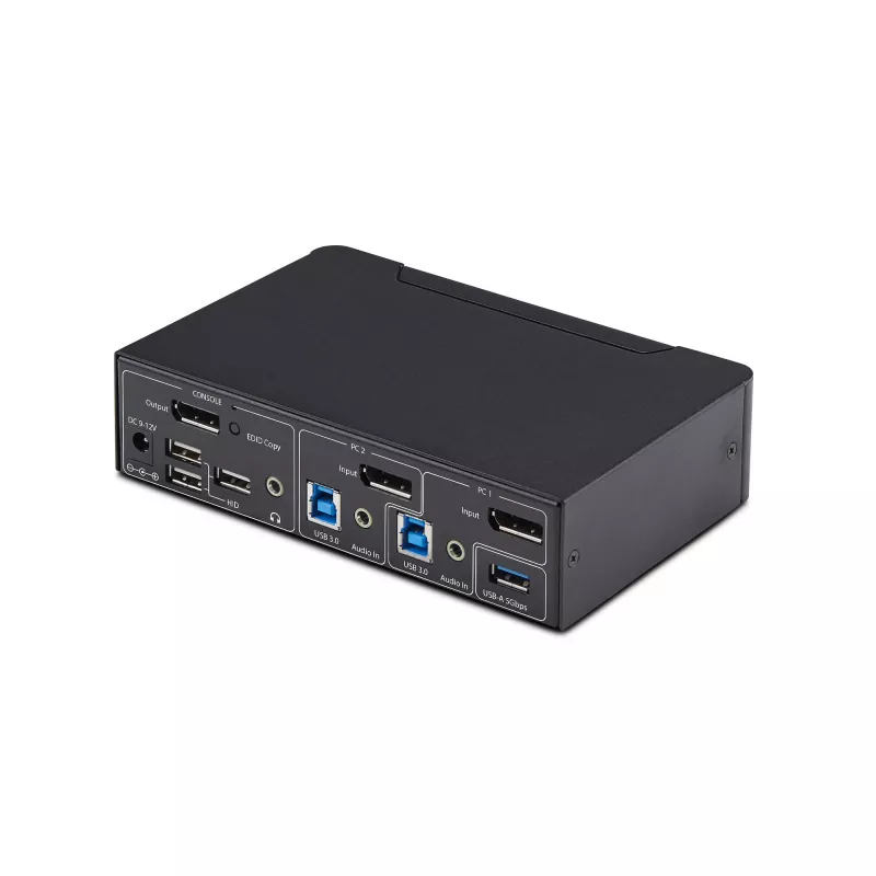 StarTech.com 2 prievadų DisplayPort KVM jungiklis, 4K 60Hz, DP 1.2, EDID valdymas, 2 prievadų USB 3.0 šakotuvas, 4x USB HID prievadai, TAA atitikimas