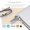 StarTech.com 10-Pack Dual-Access Laptop Lock, 6.5ft (2m) Keyed Alike and Combination Security kabelis Lock for K-Slot Devices, Computer Anti-Theft Steel kabelis