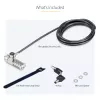 StarTech.com 10-Pack Dual-Access Laptop Lock, 6.5ft (2m) Keyed Alike and Combination Security kabelis Lock for K-Slot Devices, Computer Anti-Theft Steel kabelis