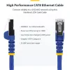 StarTech.com 3m Mėlynas CAT8 Ethernet kabelis, Besąsparūs RJ45, 25G/40G, 2000MHz, 100W PoE++, S/FTP, 26AWG gryno vario viela, LSZH, ekranuotas tinklo komutacinis kabelis su įtempimų mažinimo elementais, individualiai testuotas