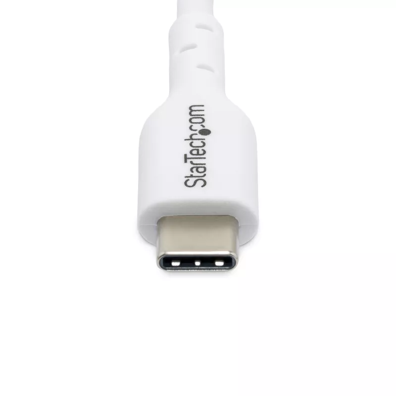 “StarTech.com” 3 m (9,8 pėd.) baltas USB-C įkrovimo kabelis, USB C laidas, USB 2.0 C tipo nešiojamojo kompiuterio įkroviklio laidas, 60 W 3 A maitinimo tiekimas, TPE apvalkalas, USB-C duomenų perdavimo laidas, M/M
