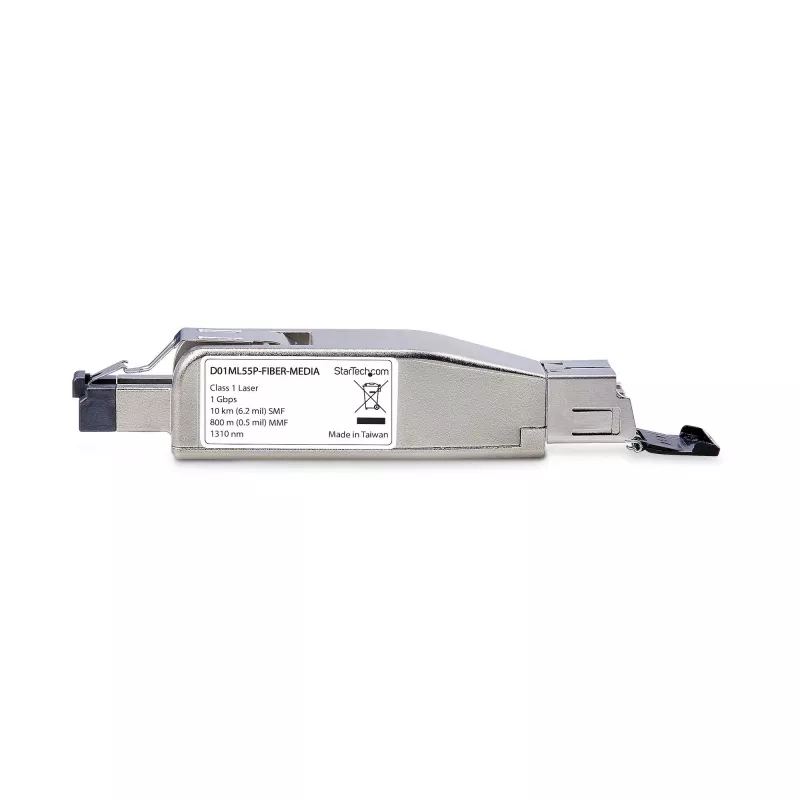 StarTech.com Gigabit Fiber to RJ45 Ethernet Media Converter Dongle, Optical Singlemode 10km/Multimode 800m, PoE Powered, Compact Design, Metal Housing, Micro Mini, TAA