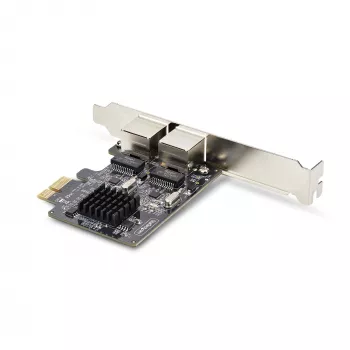 StarTech.com 2 prievadų gigabitinė PCIe tinklo adapterio kortelė, 10/100/1000 Mbit/s PCI Express NIC, dvigubas Realtek RTL8111H, veikia su Windows ir Linux, atitinka TAA