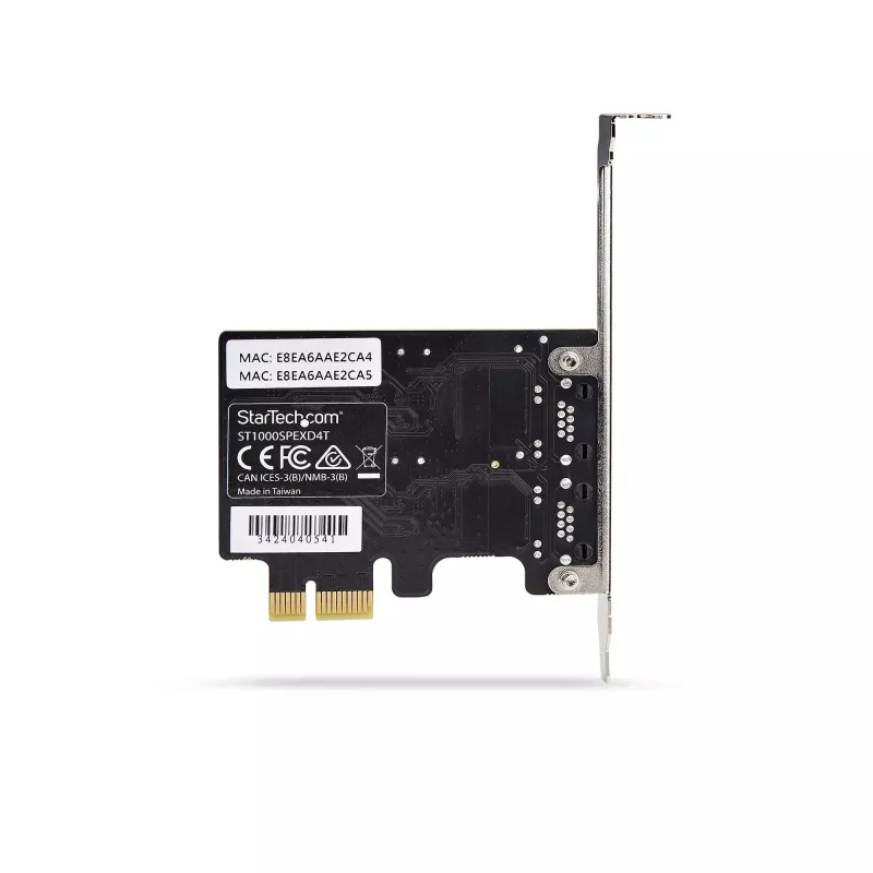 StarTech.com 2 prievadų gigabitinė PCIe tinklo adapterio kortelė, 10/100/1000 Mbit/s PCI Express NIC, dvigubas Realtek RTL8111H, veikia su Windows ir Linux, atitinka TAA