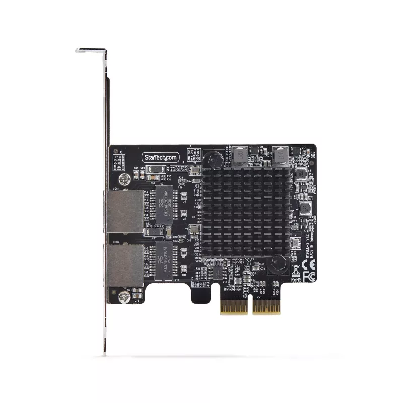 StarTech.com 2 prievadų 5G Gigabit PCIe tinklo adapterio kortelė, 5G/2.5G/1G/100M/10M PCI Express LAN kortelė, Realtek RTL8126, Windows ir Linux, TAA reikalavimus atitinkanti