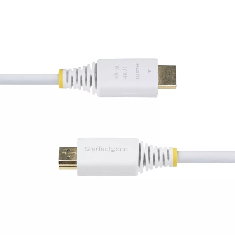 StarTech.com 10 pėdų (3 m) Premium sertifikuotas didelės spartos HDMI laidas, 4K 60 Hz/1440p 144 Hz, HDR10/HDCP 2.2/ARC, 18 Gbps, UHD HDMI 2.0 laidas televizoriui/monitoriui/ekranui, TPE apvalkalas, baltas