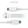 StarTech.com 10 pėdų (3 m) Premium sertifikuotas didelės spartos HDMI laidas, 4K 60 Hz/1440p 144 Hz, HDR10/HDCP 2.2/ARC, 18 Gbps, UHD HDMI 2.0 laidas televizoriui/monitoriui/ekranui, TPE apvalkalas, baltas