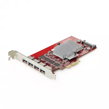 StarTech.com 4 prievadų USB-A PCIe kortelė, USB 3.2 10 Gbps, PCI Express 3.0 plėtros kortelė, 4 nepriklausomi USB valdikliai, Windows/Linux/macOS, TAA atitinkanti