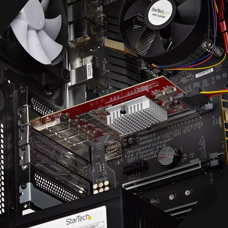 StarTech.com 4 prievadų USB-A PCIe kortelė, USB 3.2 10 Gbps, PCI Express 3.0 plėtros kortelė, 4 nepriklausomi USB valdikliai, Windows/Linux/macOS, TAA atitinkanti