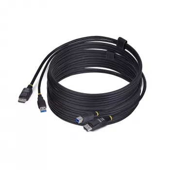 StarTech.com 10 pėdų (3 m) DisplayPort ir USB 5 Gbps KVM laidas, 4K 60 Hz, universaliai suderinamas DP 1.2/USB 3.0 kombinuotas laidas KVM komutatoriams