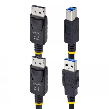 StarTech.com 10 pėdų (3 m) DisplayPort ir USB 5 Gbps KVM laidas, 4K 60 Hz, universaliai suderinamas DP 1.2/USB 3.0 kombinuotas laidas KVM komutatoriams