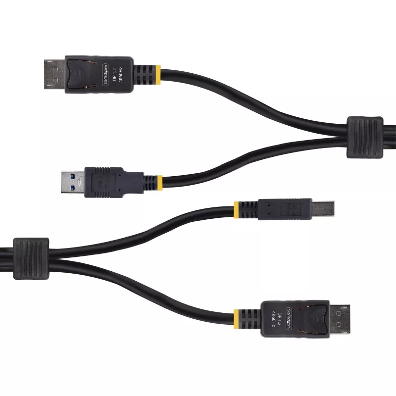 StarTech.com 10 pėdų (3 m) DisplayPort ir USB 5 Gbps KVM laidas, 4K 60 Hz, universaliai suderinamas DP 1.2/USB 3.0 kombinuotas laidas KVM komutatoriams