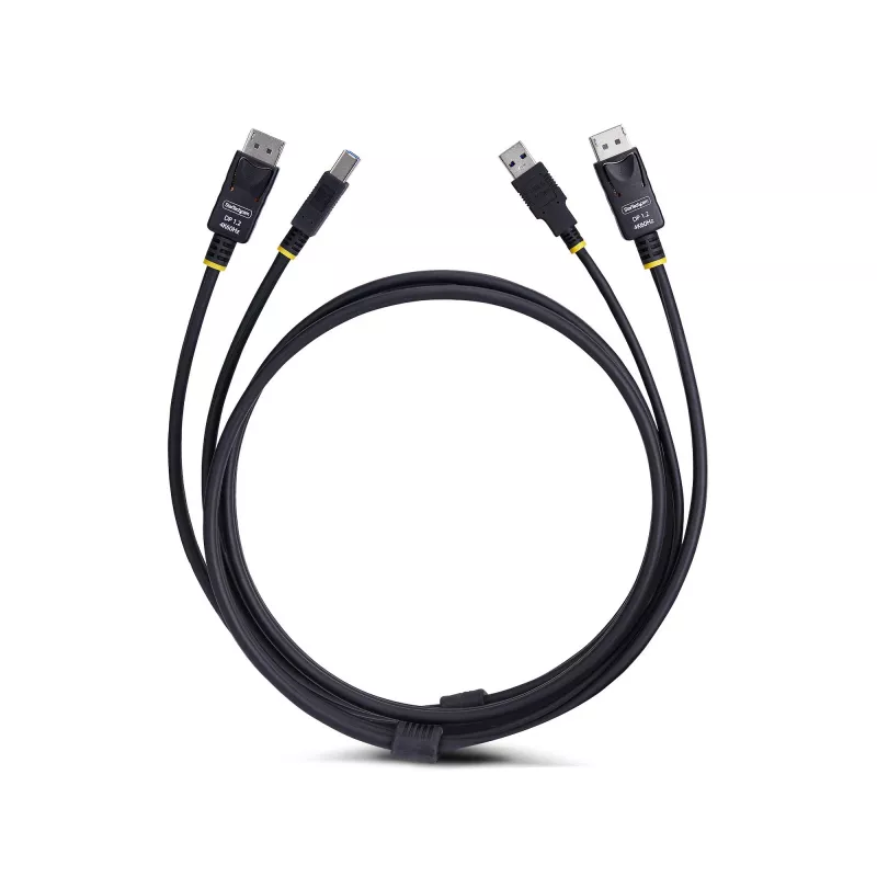 StarTech.com 10 pėdų (3 m) DisplayPort ir USB 5 Gbps KVM laidas, 4K 60 Hz, universaliai suderinamas DP 1.2/USB 3.0 kombinuotas laidas KVM komutatoriams