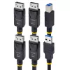 StarTech.com 1,8 m dviejų DisplayPort ir USB 5 Gbps KVM laidas, 4K 60Hz, universaliai suderinamas DP 1.2/USB 3.0 kombinuotasis laidas dviejų monitorių KVM komutatoriams