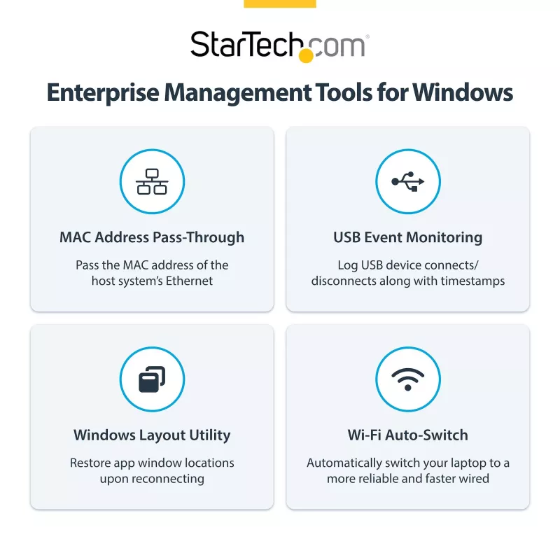 StarTech.com trijų monitorių USB-C prijungimo stotelė, 140 W nešiojamojo kompiuterio įkrovimo dokas, skirtas MacBook Pro ir Windows, 4K 60 Hz HDMI arba DisplayPort, TAA