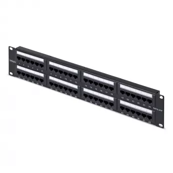 StarTech.com 48 prievadų 2U ant stovo montuojamas Cat6 pataisų skydas, RJ45, UTP, 110 tipo įspaudimas, Cat 6 eterneto pataisų skydas tinklo serverių stovui