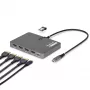 StarTech.com USB-C į keturių monitorių darbo vietos adapteris, 4K 60Hz HDMI, 140W PD maitinimo perdavimas nešiojamam kompiuteriui įkrauti, USB prievadas belaidei klaviatūrai / pelei, TAA