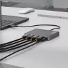 StarTech.com USB-C į keturių monitorių darbo vietos adapteris, 4K 60Hz HDMI, 140W PD maitinimo perdavimas nešiojamam kompiuteriui įkrauti, USB prievadas belaidei klaviatūrai / pelei, TAA