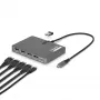 “StarTech.com” USB-C į keturis monitorius darbo stoties adapteris, 4K 60Hz DisplayPort, 140W maitinimo pralaidumas nešiojamam kompiuteriui įkrauti, USB prievadas belaidei klaviatūrai / pelei, TAA