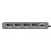 “StarTech.com” USB-C į keturis monitorius darbo stoties adapteris, 4K 60Hz DisplayPort, 140W maitinimo pralaidumas nešiojamam kompiuteriui įkrauti, USB prievadas belaidei klaviatūrai / pelei, TAA