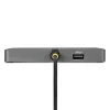 “StarTech.com” USB-C į keturis monitorius darbo stoties adapteris, 4K 60Hz DisplayPort, 140W maitinimo pralaidumas nešiojamam kompiuteriui įkrauti, USB prievadas belaidei klaviatūrai / pelei, TAA