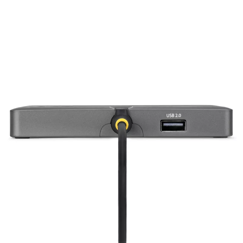 “StarTech.com” USB-C į keturis monitorius darbo stoties adapteris, 4K 60Hz DisplayPort, 140W maitinimo pralaidumas nešiojamam kompiuteriui įkrauti, USB prievadas belaidei klaviatūrai / pelei, TAA