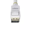 StarTech.com 6ft (1.8m) White VESA Certified DisplayPort 1.2 kabelis, 4K 60Hz, 21.6Gbps, Latching DP Connectors, DP 1.2 DisplayPort kabelis, DP Monitor Cord, M/M