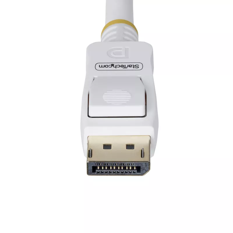 StarTech.com 6ft (1.8m) White VESA Certified DisplayPort 1.2 kabelis, 4K 60Hz, 21.6Gbps, Latching DP Connectors, DP 1.2 DisplayPort kabelis, DP Monitor Cord, M/M