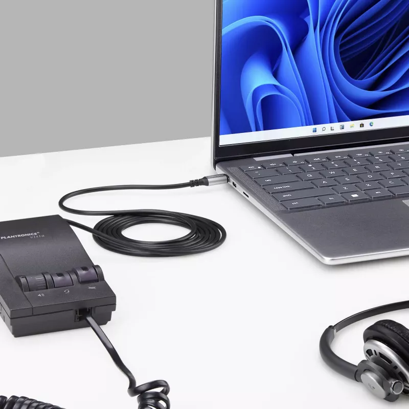 StarTech.com UR9-HEADSET-ADAPTER jungčių adapteris USB-C RJ-9 Juoda