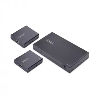 StarTech.com 4 prievadų HDMI ilgintuvas ir skirstytuvas per CAT6, 4K 60Hz, iki 230 pėdų (70 m), 1x4 HDMI platinimo per Ethernet rinkinys su IR ir maitinimu per kabelį