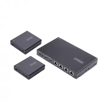 StarTech.com 4 prievadų HDMI ilgintuvas ir skirstytuvas per CAT6, 4K 60Hz, iki 230 pėdų (70 m), 1x4 HDMI platinimo per Ethernet rinkinys su IR ir maitinimu per kabelį