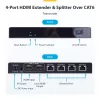 StarTech.com 4 prievadų HDMI ilgintuvas ir skirstytuvas per CAT6, 4K 60Hz, iki 230 pėdų (70 m), 1x4 HDMI platinimo per Ethernet rinkinys su IR ir maitinimu per kabelį